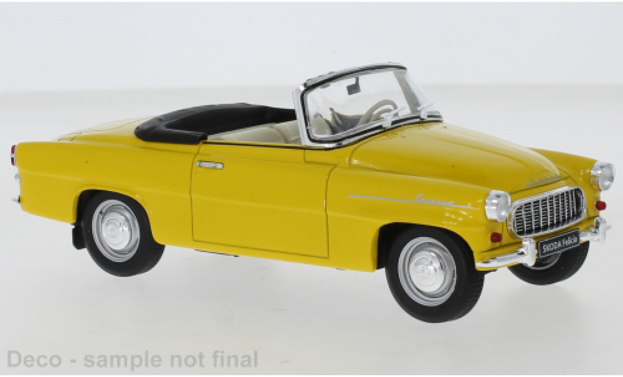 Skoda Felicia 1/24 WhiteBox Cabrio giallo 1959 modellino in miniatura