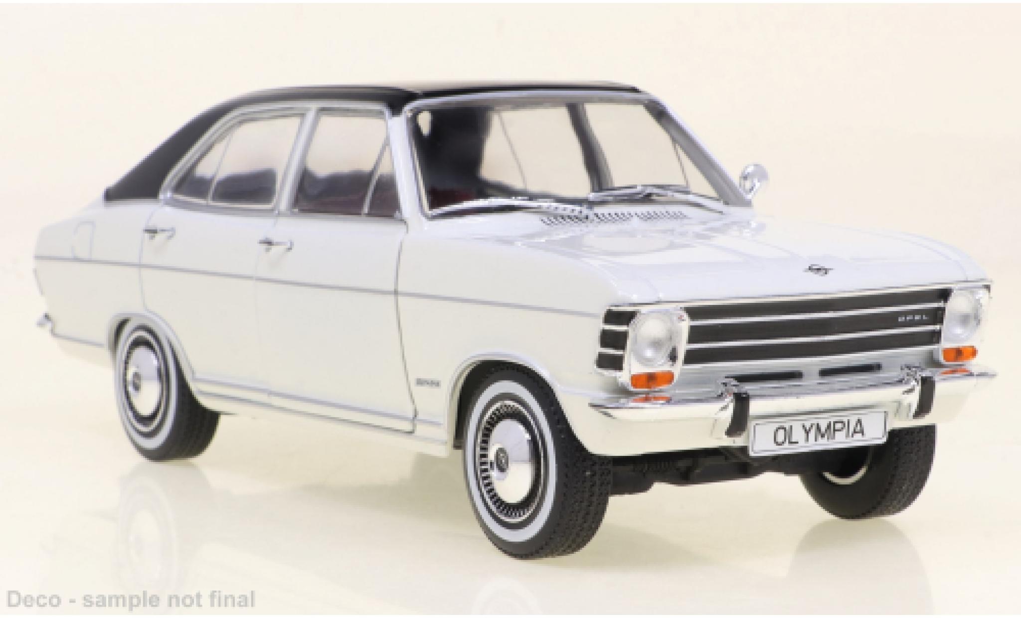 Opel Olympia 1/24 WhiteBox A bianco/matte-nero 1967 modellino in miniatura