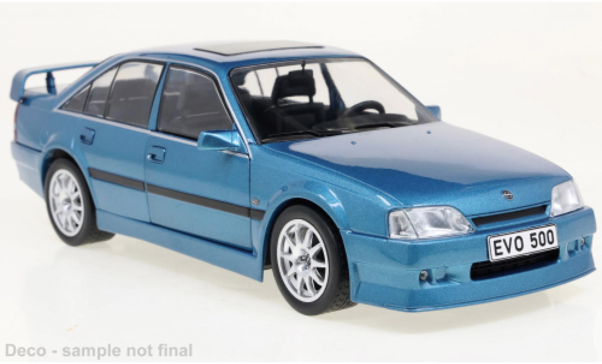 Opel Omega 1/24 WhiteBox Evolution 500 metallise blu 1991 modellino in miniatura