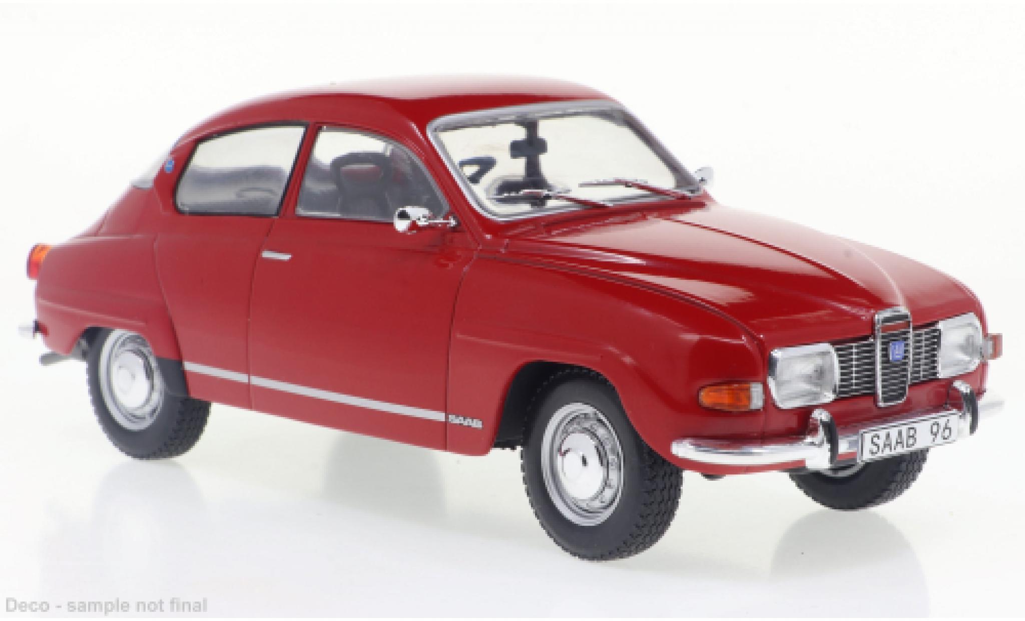 Saab 96 1/24 WhiteBox V4 rosso 1970 modellino in miniatura