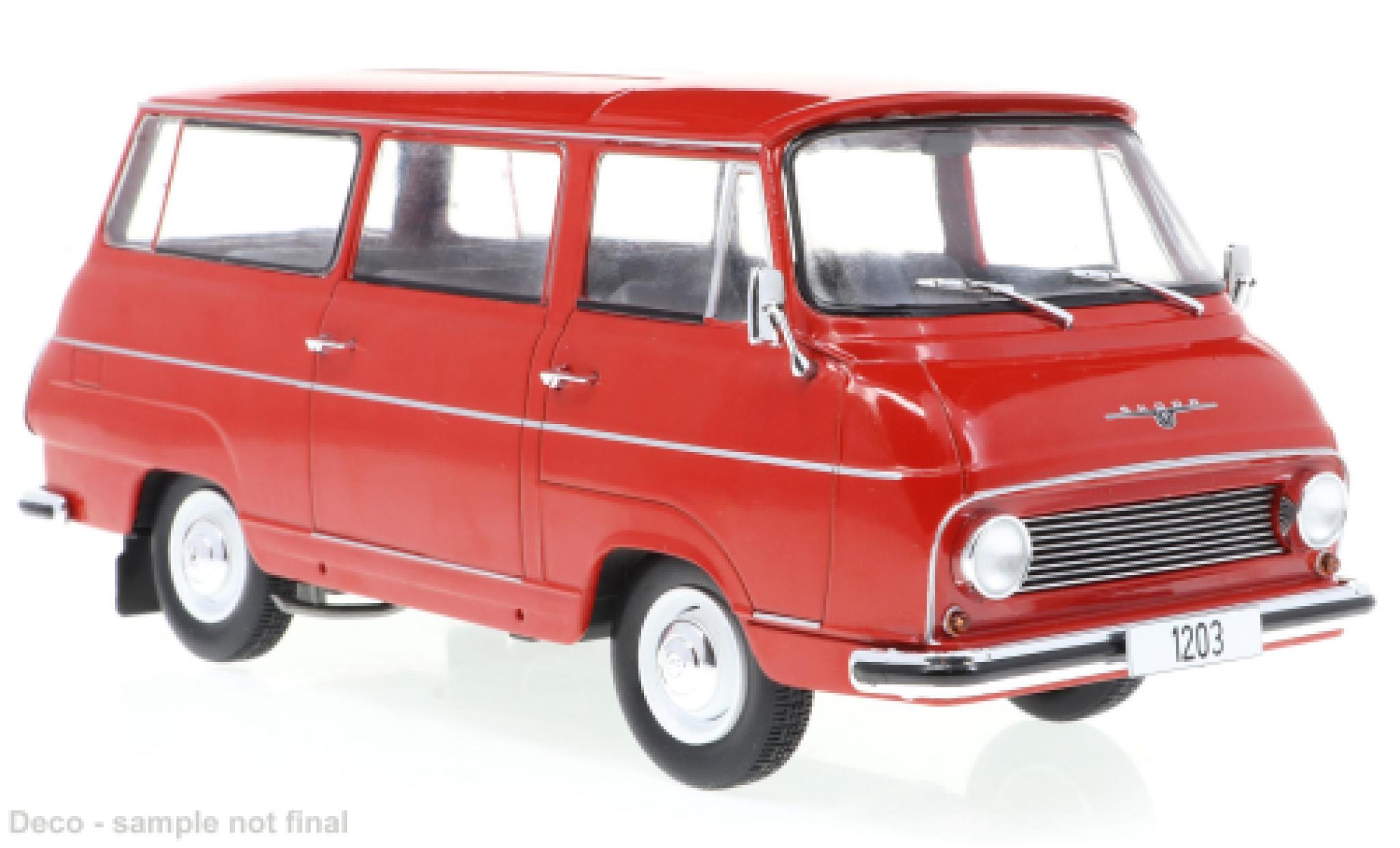 Skoda 1203 1/24 WhiteBox rosso 1968 modellino in miniatura