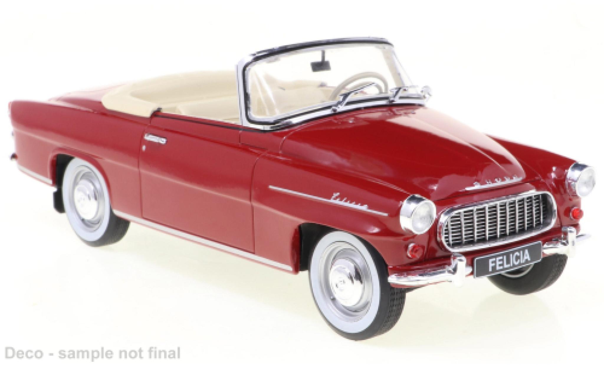 Skoda Felicia 1/24 WhiteBox Cabrio rosso 1959 modellino in miniatura