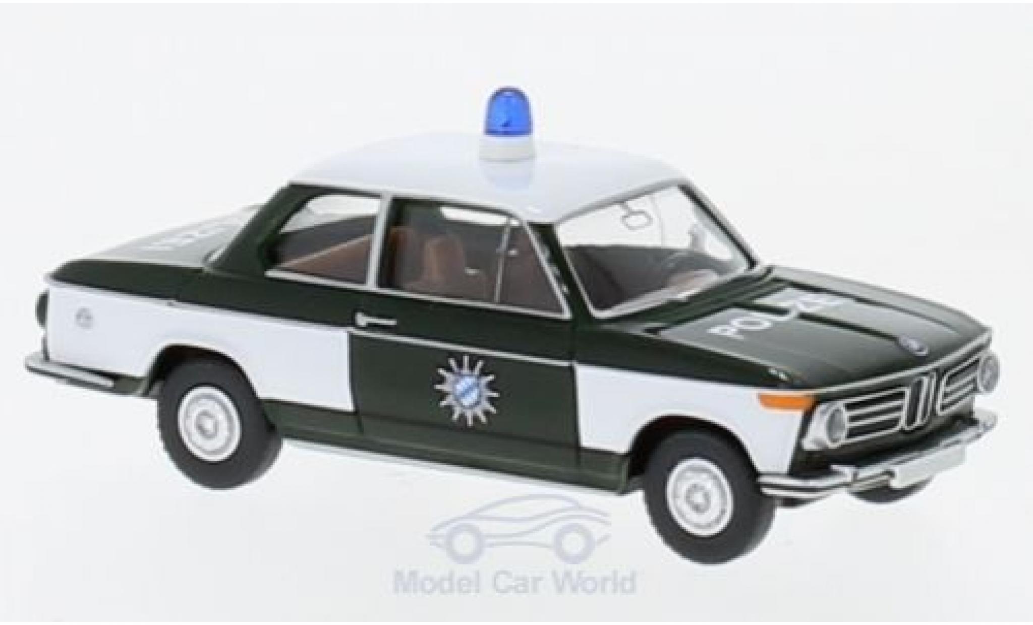 Bmw 2002 1/87 Wiking Polizei modellino in miniatura