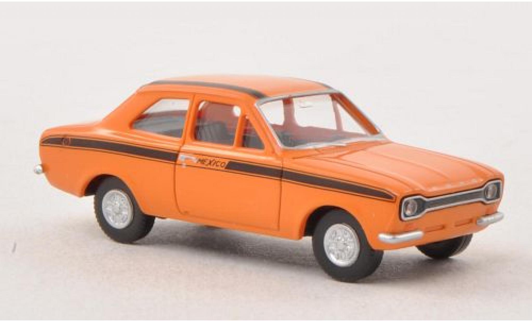 Ford Escort 1/87 Wiking I Mexico orange/nero modellino in miniatura
