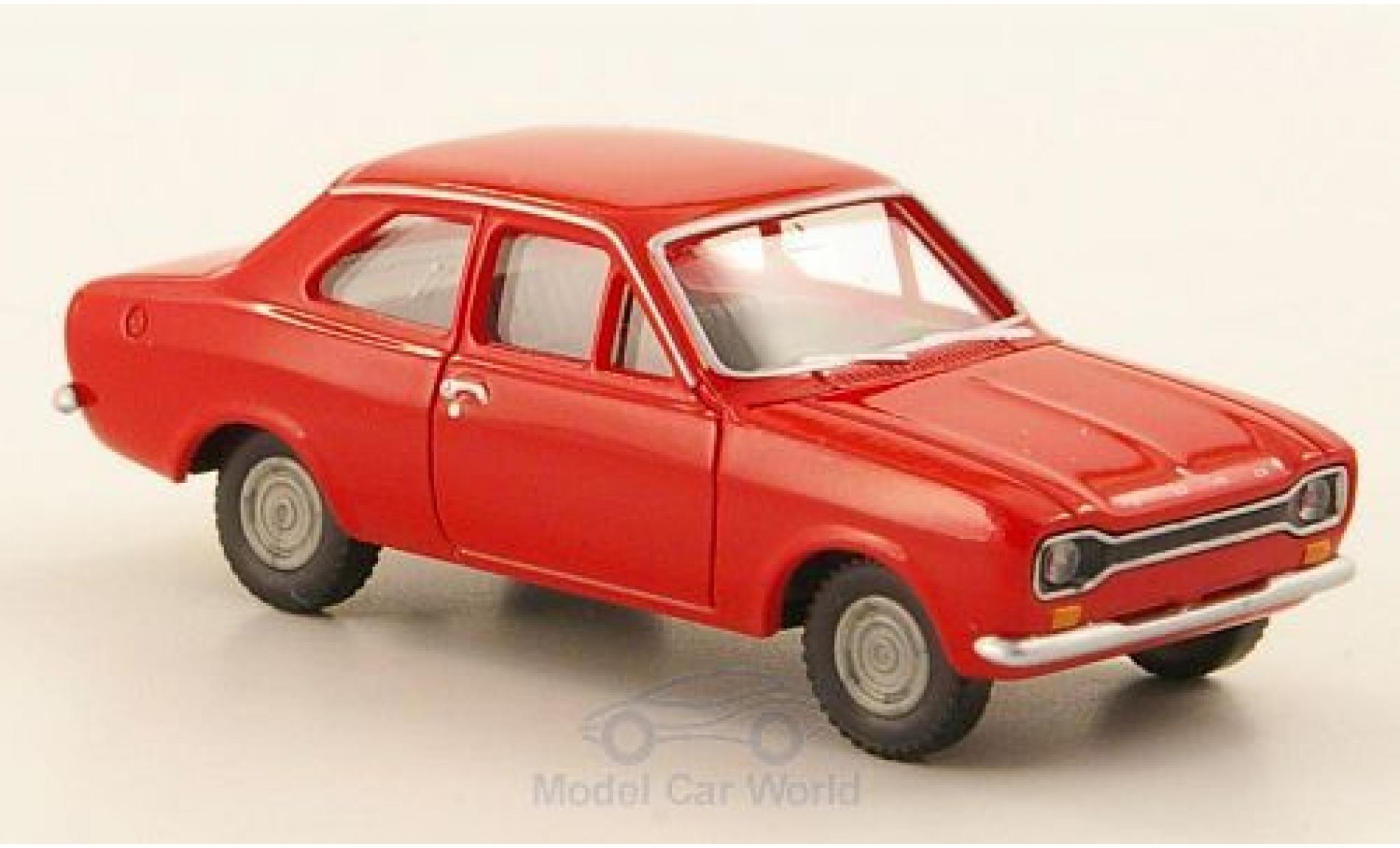 Ford Escort 1/87 Wiking MKI rosso modellino in miniatura