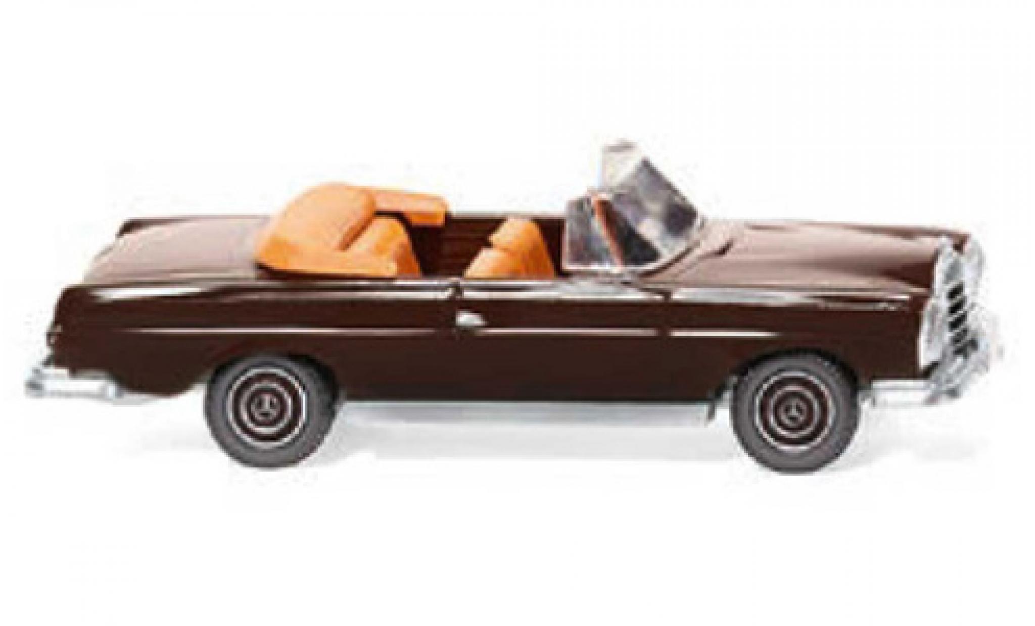 Mercedes 280 1/87 Wiking SE Cabriolet marroneee 1967 modellino in miniatura