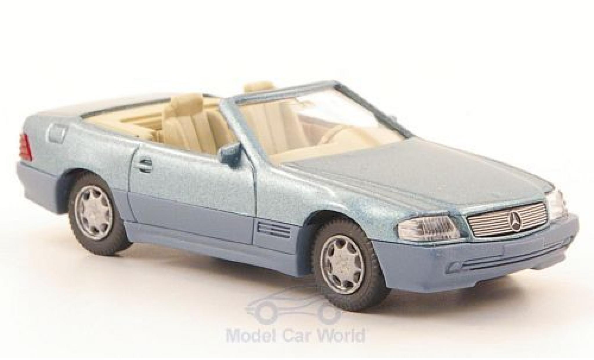 Mercedes 500 1/87 Wiking SL (R129) metallico blu/matt-grigio modellino in miniatura
