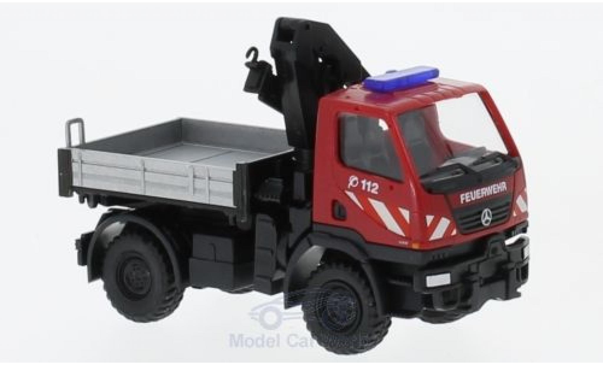 Mercedes Unimog 1/87 Wiking U20 Feuerwehr mit Ladekran modellino in miniatura