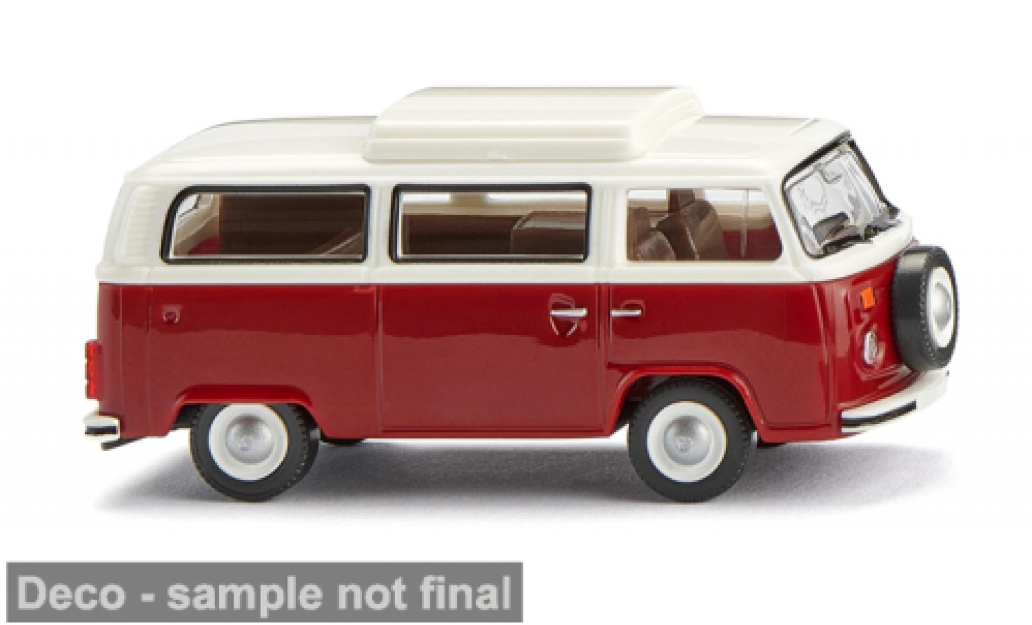 Volkswagen T2 1/87 Wiking b Campingbus rot/weiss 1972 1:87 modellino in miniatura