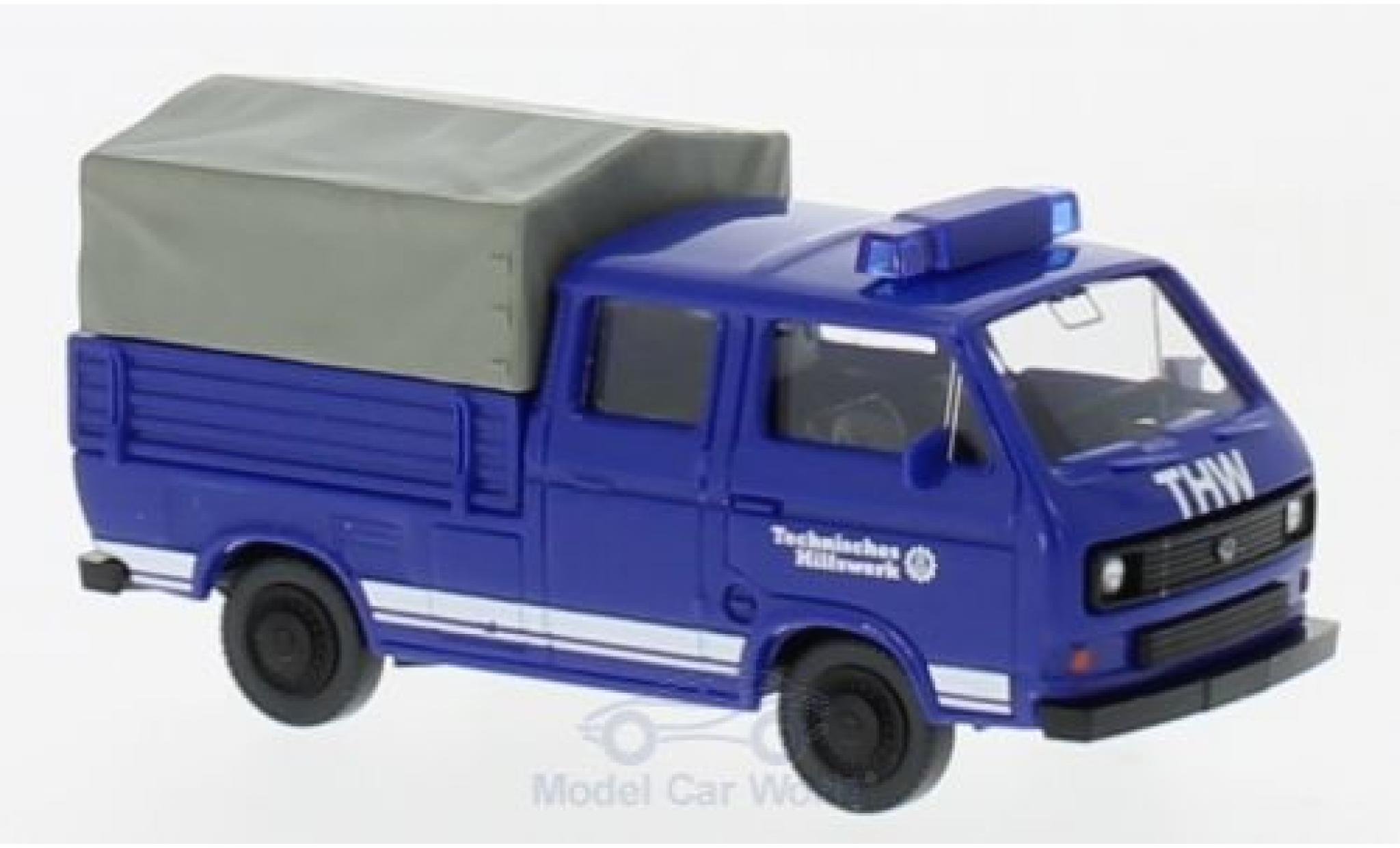 Volkswagen T3 B 1/87 Wiking Doppelkabine THW modellino in miniatura
