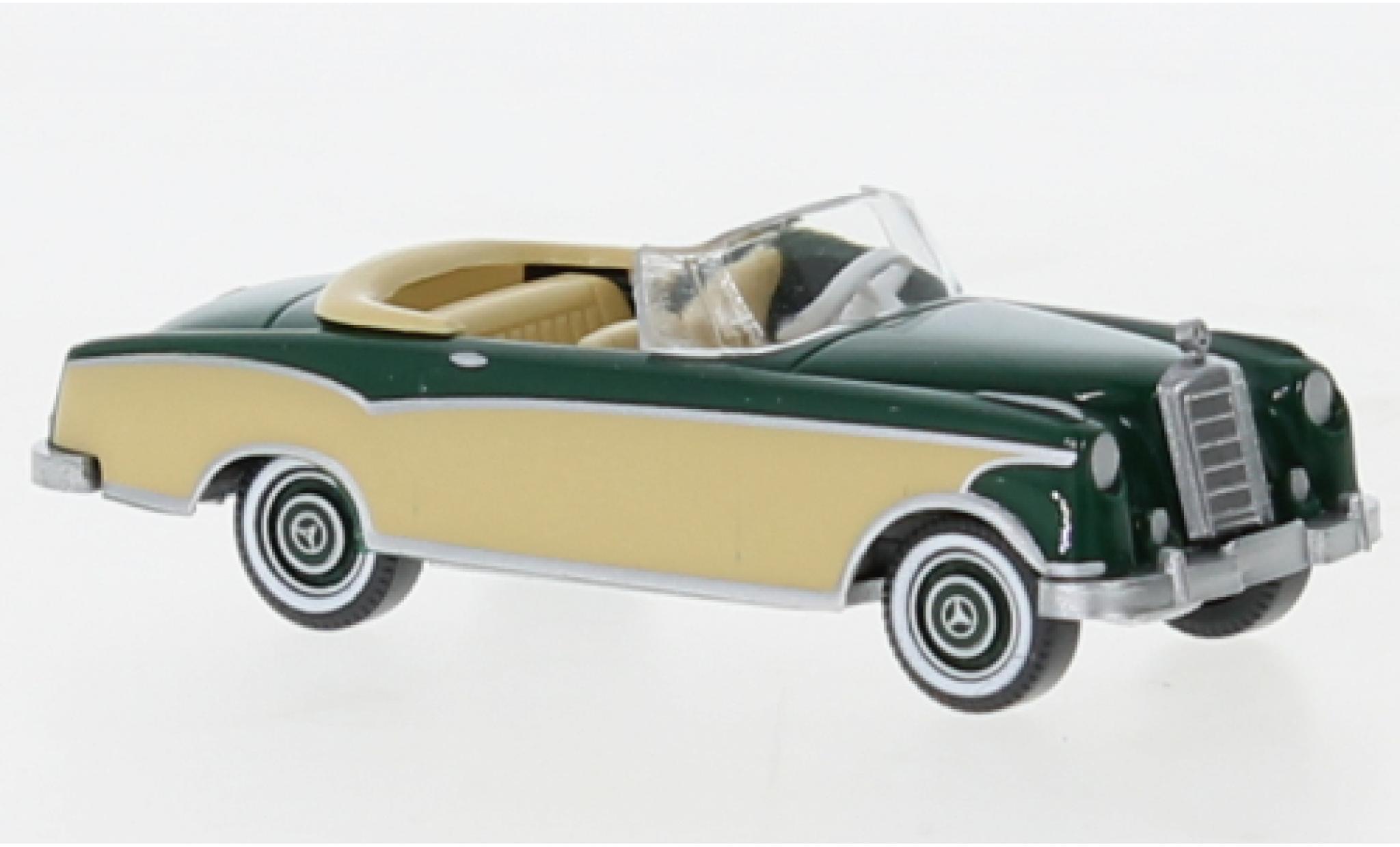 Mercedes 220 1/87 Wiking S cabriolet verde foncé/beige 1958 modellino in miniatura