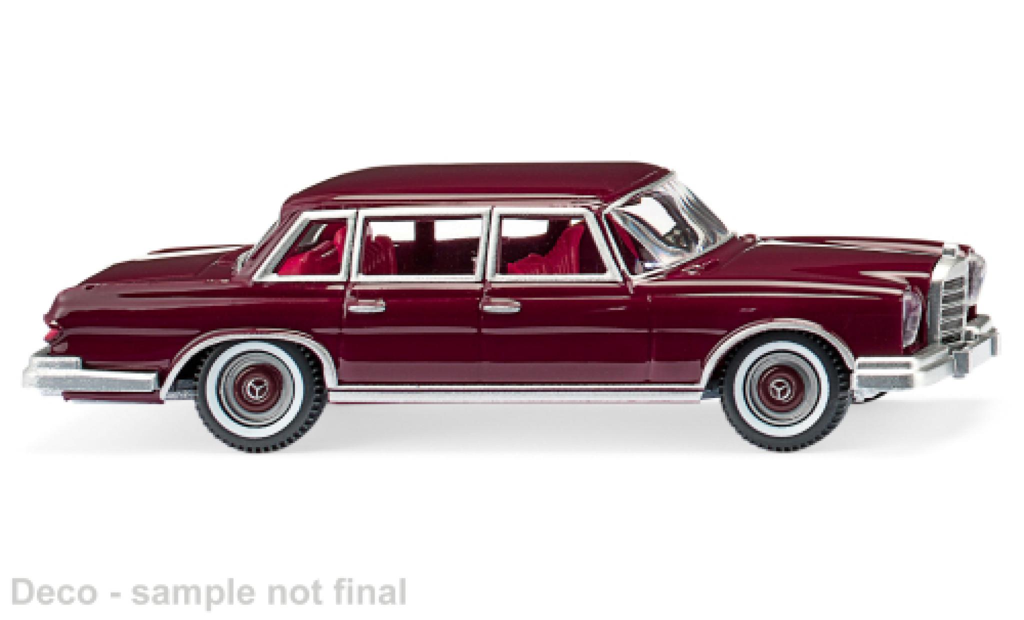 Mercedes 600 1/87 Wiking (W100) rosso foncé modellino in miniatura