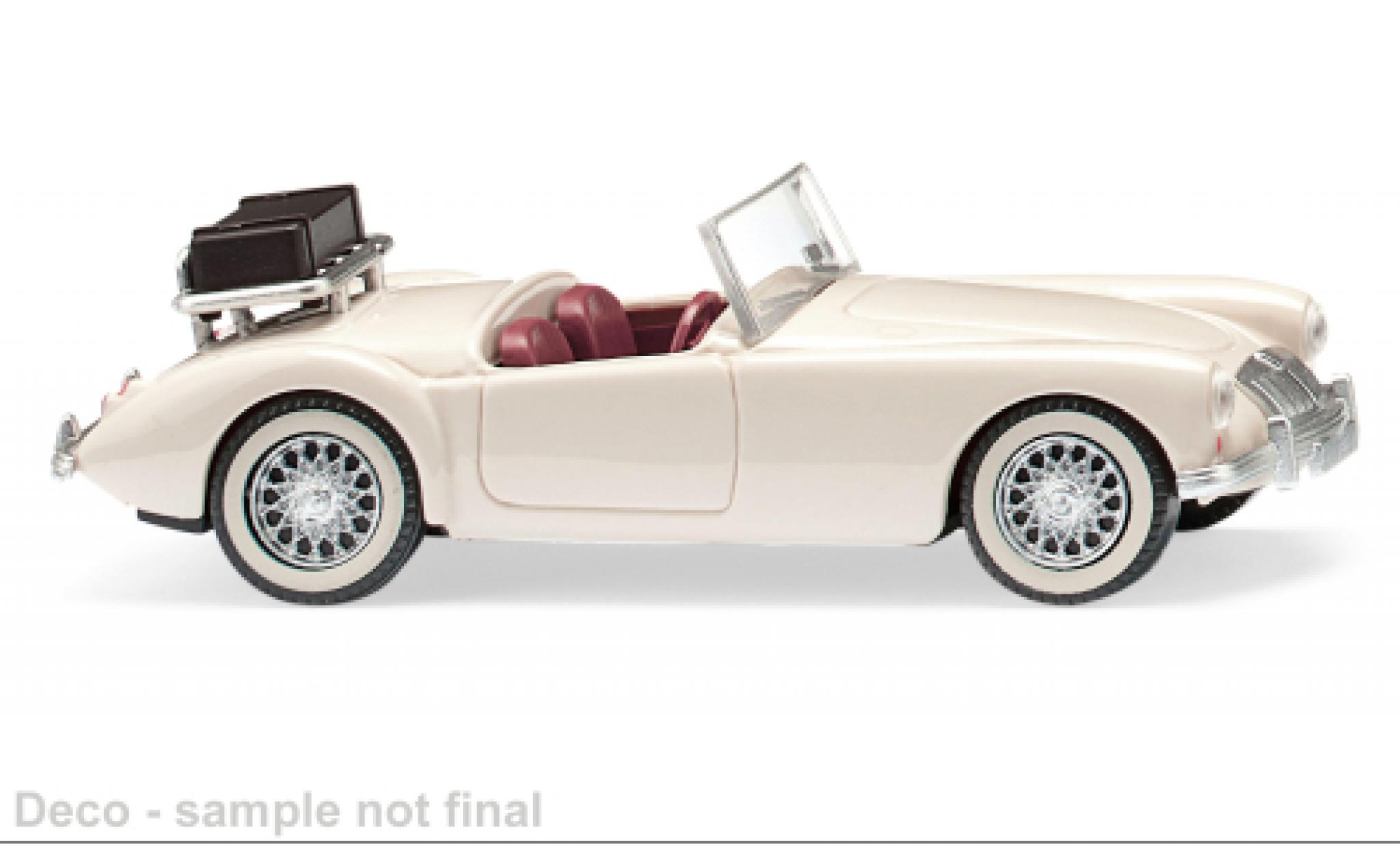MG A 1/87 Wiking Roadster bianco modellino in miniatura