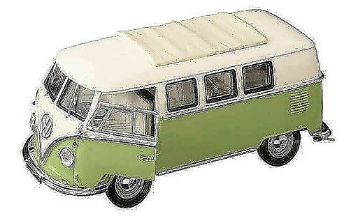 Volkswagen Combi Base 1/18 Yat Ming bus bianco/verde 1962 modellini auto