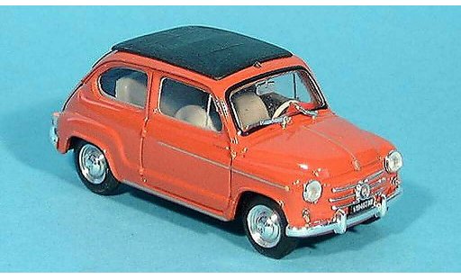 Fiat 600 D 1/43 Brumm rosso chiuso 1960 modellini auto