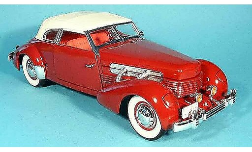 Cord 812 Sedan 1/18 Signature supercharged rosso et capote bianco 1937 modellini auto
