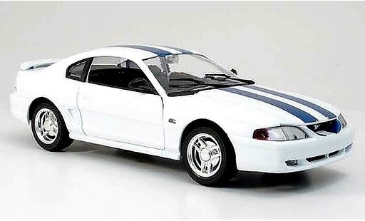 Ford Mustang Coupe 1/18 Eagle bianco avec bandes blus modellini auto