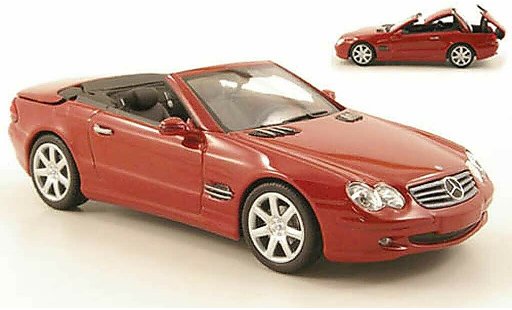 Mercedes Classe SL Base 1/43 Minichamps rosso avec funktionsfahigem capote 2001 modellini auto