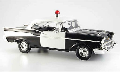 Chevrolet Bel Air Coupe 1/18 Ertl 1957 nero bianco us-polizia modellini auto