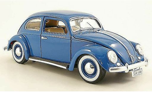 Volkswagen Kafer Base 1/18 Burago blu 1955 modellini auto