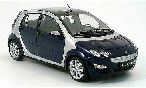 Smart ForFour Base 1/18 Kyosho blu/grigio metallisee 2004 modellini auto
