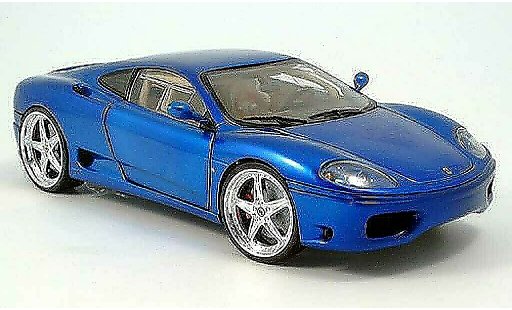 Ferrari 360 Modena 1/18 Hot Wheels tuning blu 2003 modellini auto