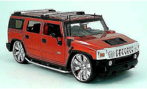 Hummer H2 Tuning 1/18 Jada Toys rosso 2003 modellini auto