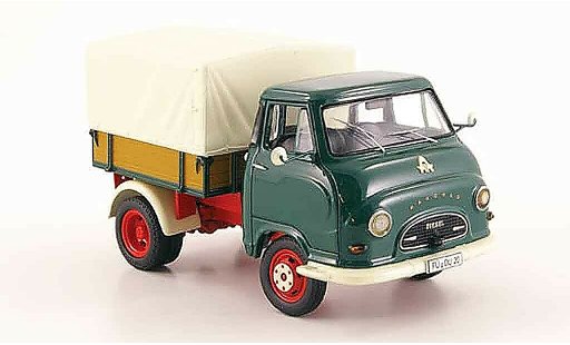 Hanomag Kurier Pritsche 1/43 Schuco verde Enser pianale Plane modellini auto