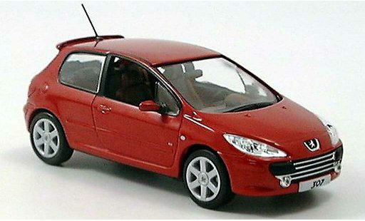 Peugeot 307 Base 1/43 Norev rosso 3-portes Facelift modellini auto