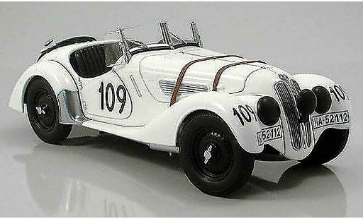 Bmw 328 mille miglia 1/18 Autoart 1938 roadster bianco numero 109 modellini auto