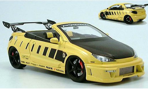 Peugeot 206 CC 1/18 Norev Parotech giallo modellini auto