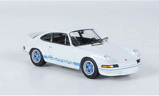 Porsche 911 Carrera 1/43 Minichamps 27 bianco avec blun strisce 1972 modellini auto