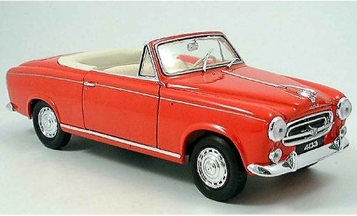 Peugeot 403 Cabriolet 1/18 Welly Cabrio rosso 1957 modellini auto