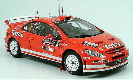 Peugeot 307 WRC 1/18 Sun Star no.5 total rallye chypre 2004 modellini auto