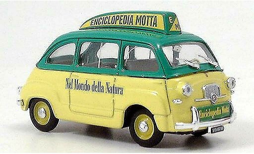 Fiat 600 Multipla 1/43 Brumm Enciclopedia Motta giallo/gun modellini auto