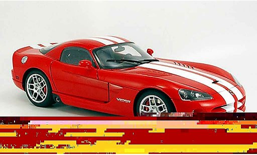 Dodge Viper SRT 10 1/18 Autoart coupe rosso avec bandes biancos 2006 modellini auto