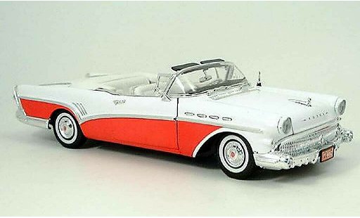 Buick Roadmaster Convertible 1/18 Motormax rosso-bianco 1957 modellini auto