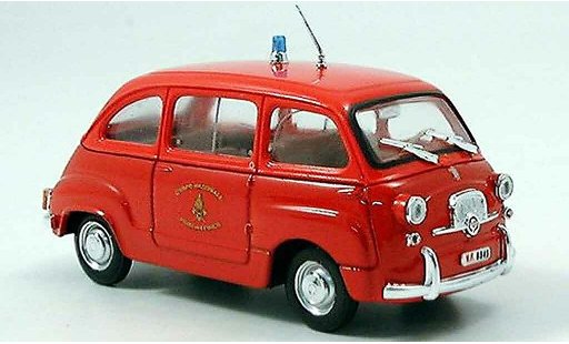 Fiat 600 D 1/43 Brumm Mulitpla pompier modellini auto