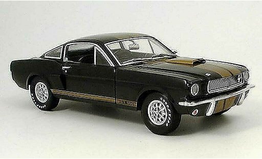 Shelby GT 350 1966 1/18 Shelby Collectibles h nero avec bandes or hertz modellini auto