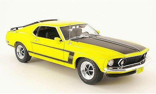 Ford Mustang Boss 302 1/18 Highway 61 giallo/opaconero modellini auto