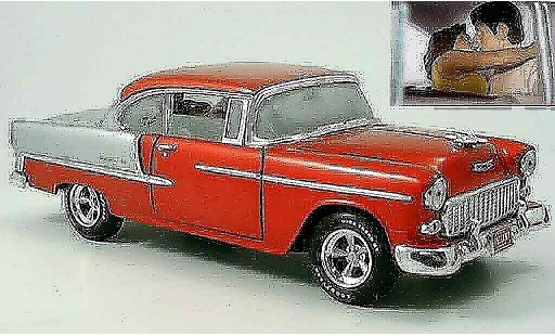 Chevrolet Bel Air Coupe 1/18 Ertl 1955 rosso/grigio modellini auto