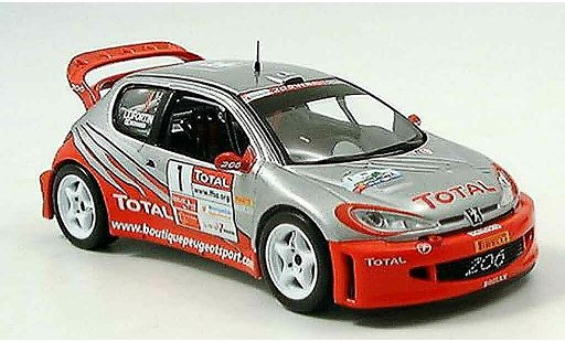 Peugeot 206 WRC 1/43 IXO no.1 bernardi fortin rallye cevennes 2005 modellini auto