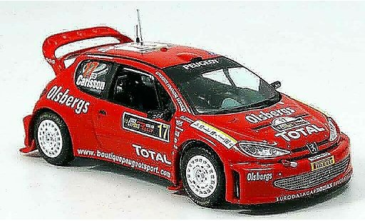 Peugeot 206 WRC 1/43 IXO no.17 carlsson andersson rallye zypern 2005 modellini auto