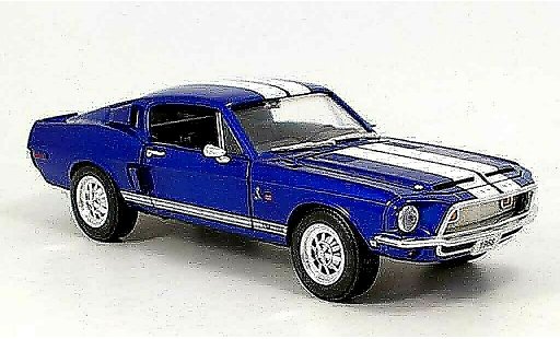 Shelby GT 500 1968 1/18 Yat Ming kr blu avec bandes biancos modellini auto