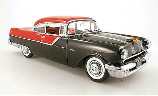 Pontiac Star Chief Hardtop 1/18 Sun Star hard top nero rosso 1955 modellini auto