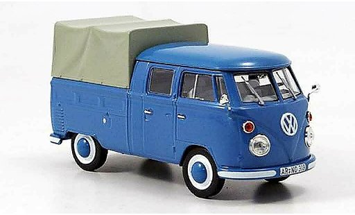 Volkswagen Combi Base 1/43 Norev t 1 doppelkabine blu 1963 modellini auto