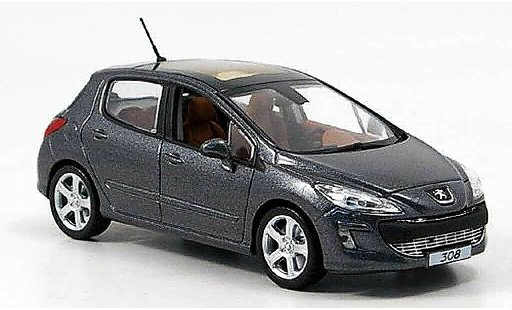 Peugeot 308 Feline 1/43 Norev 5 portes grigio 2007 modellini auto