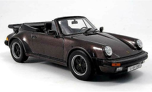 Porsche 911 Turbo 1/18 Norev 3.3l cabriolet marrone 1987 modellini auto