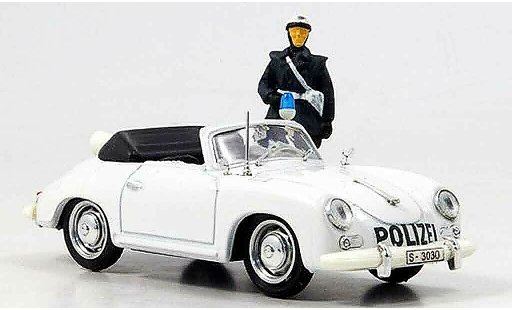 Porsche 356 1952 1/43 Brumm police Germania avec Figur modellini auto