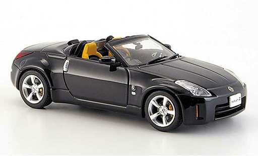Nissan 350Z Roadster 1/43 Ebbro Fairlady nero aperto 2005 modellini auto